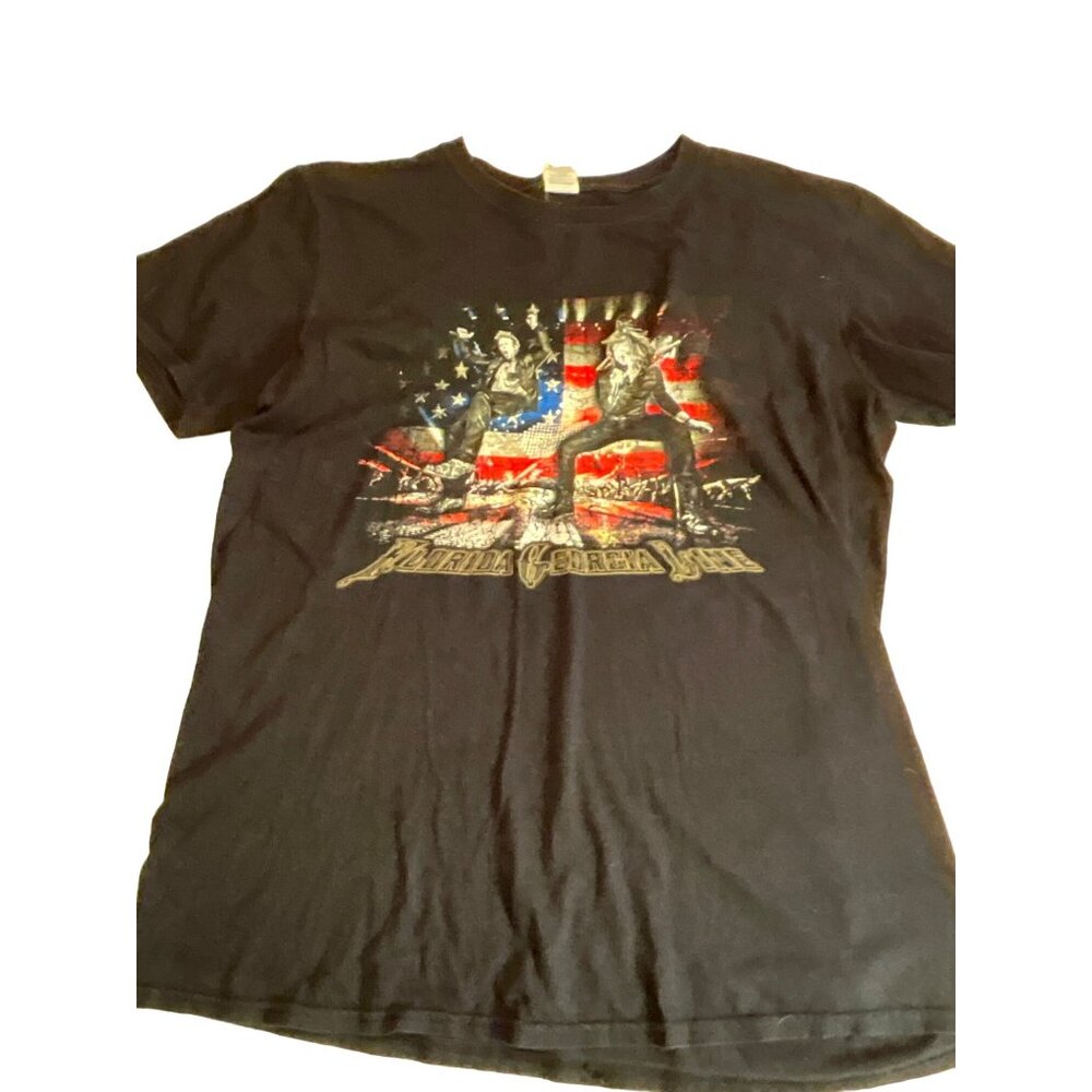 Florida Georgia Line Concert‎ Tee Black Short Sleeve 100% Cotton Mens L